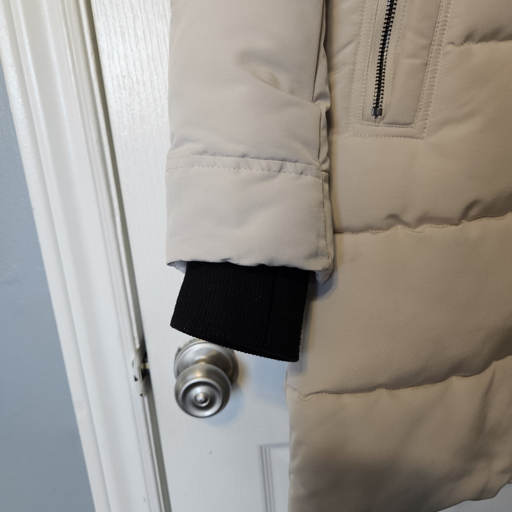 Nine West Light Beige Puffer Coat with Fur Hood - Picture 6 of 7